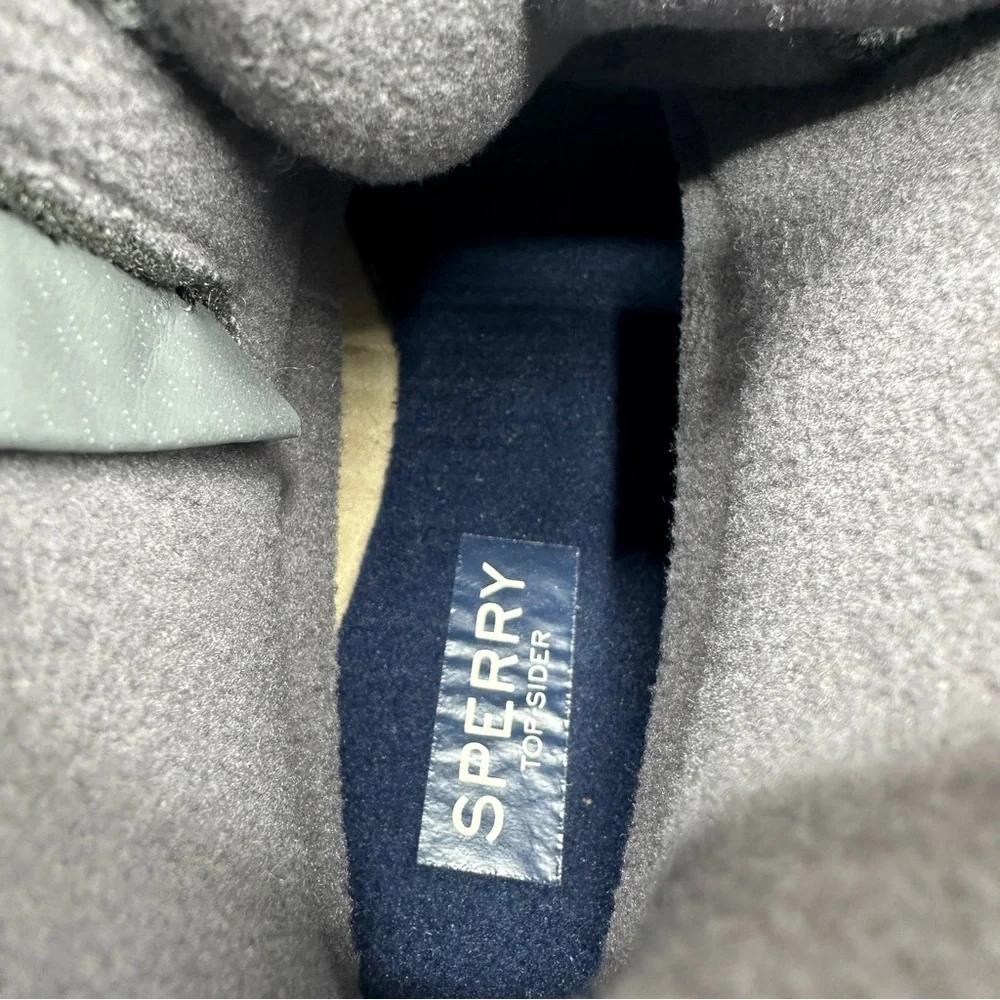 SPERRY Saltwater Rain Snow Boots Quilt Wool Blend Upper Size 8M Gray
